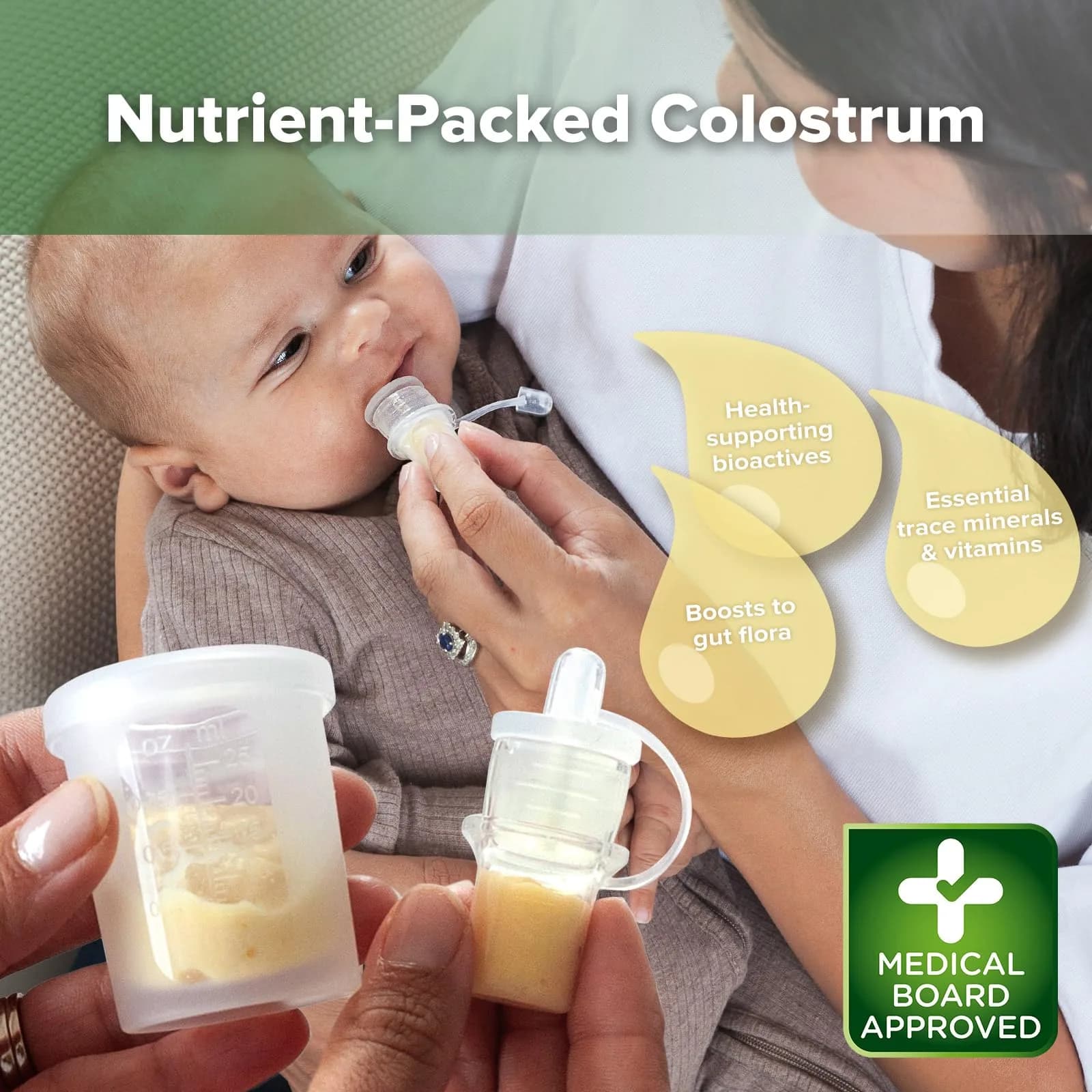 haakaa Colostrum Collector Kit 2ml/6pcs & Lidded Feeding Cup 25ml | Award-Winning Design for Newborns - view 2