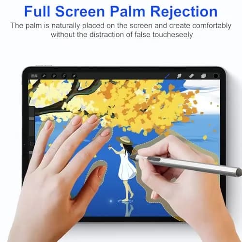 Arsandyn Surface Pro Pencil Stylus Pen for Surface Pro 12/11/9/10/8/X/7/6/5/4/3 with 4 Nibs, 4096 Pressure Levels, Palm Rejection, Silver (14.5 cm) thumbnail 5