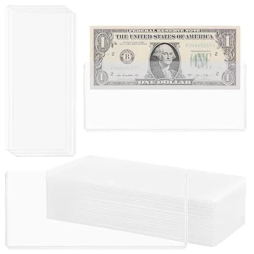 Uncle Paul Clear Banknote Holders Top-Load 17.5cm (6.8") - 25 Pack | Protects Bills & Collectibles thumbnail 1