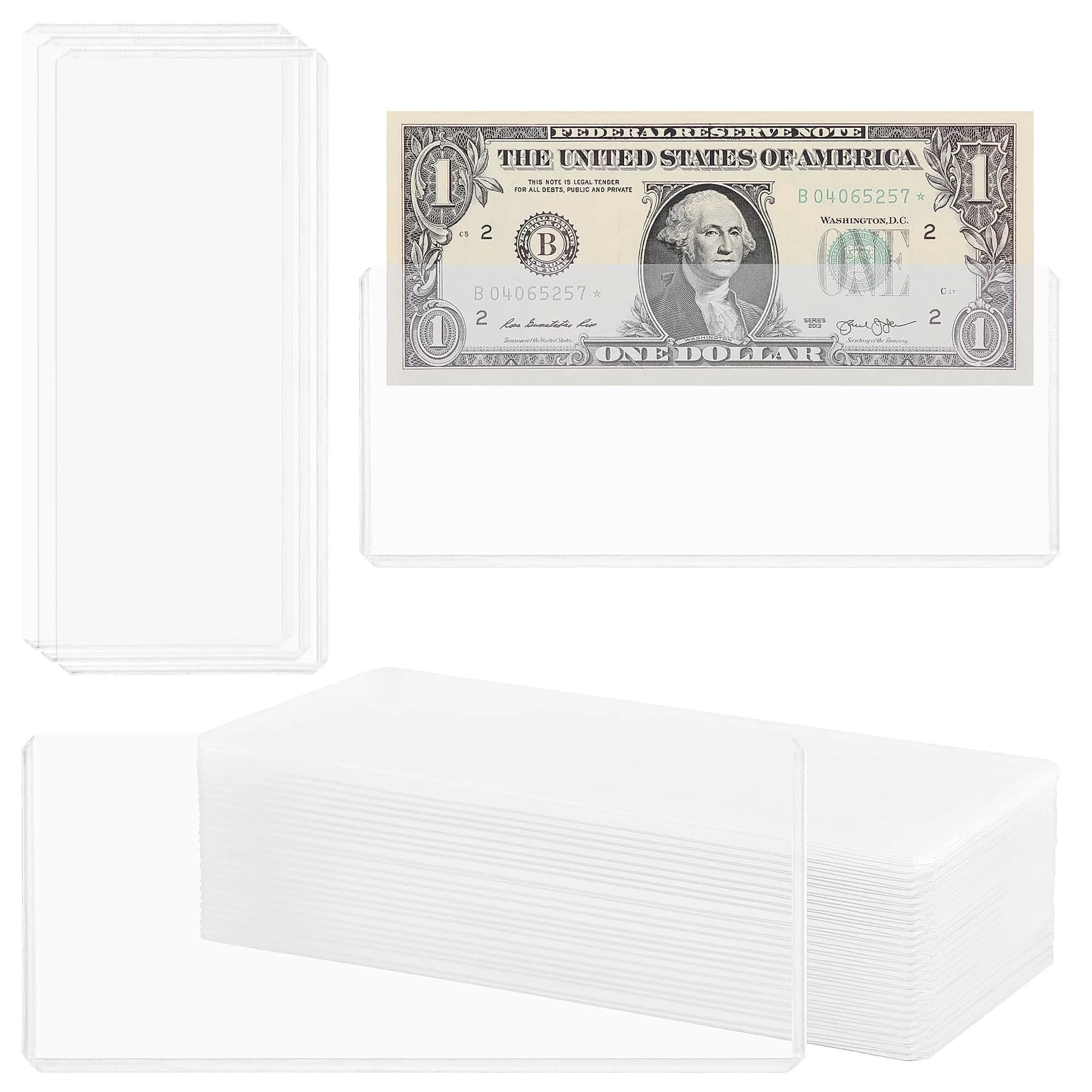 Uncle Paul Clear Banknote Holders Top-Load 17.5cm (6.8") - 25 Pack | Protects Bills & Collectibles - main product image