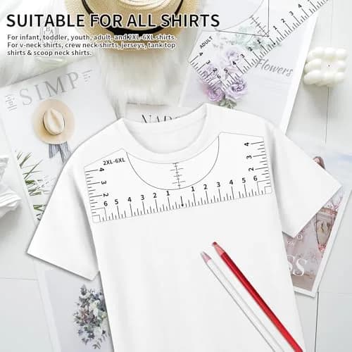 tietoc T-Shirt Ruler Guide for Vinyl Alignment 10in (25.4cm) | Centering Designs for Heat Press & HTV thumbnail 4