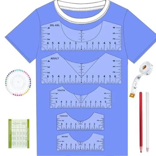 tietoc T-Shirt Ruler Guide for Vinyl Alignment 10in (25.4cm) | Centering Designs for Heat Press & HTV thumbnail 1