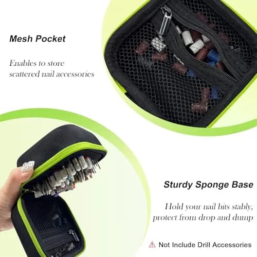 Thowapou 81 Holes Nail Drill Bit Holder Case | Waterproof Portable Organizer Bag for 3/32 Inch Bits thumbnail 4