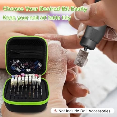 Thowapou 81 Holes Nail Drill Bit Holder Case | Waterproof Portable Organizer Bag for 3/32 Inch Bits thumbnail 5