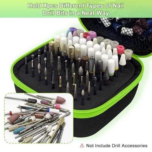 Thowapou 81 Holes Nail Drill Bit Holder Case | Waterproof Portable Organizer Bag for 3/32 Inch Bits thumbnail 6