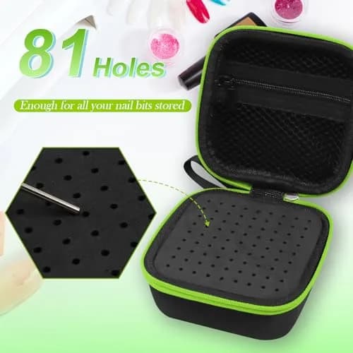 Thowapou 81 Holes Nail Drill Bit Holder Case | Waterproof Portable Organizer Bag for 3/32 Inch Bits thumbnail 7