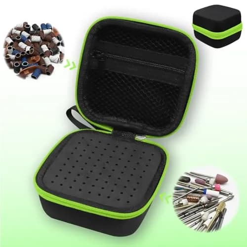 Thowapou 81 Holes Nail Drill Bit Holder Case | Waterproof Portable Organizer Bag for 3/32 Inch Bits thumbnail 3