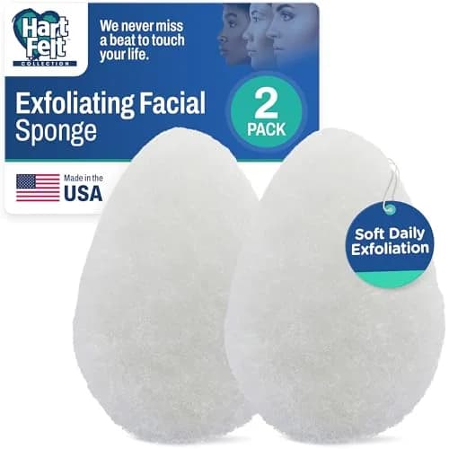 HartFelt Tear Drop Face Scrubber 2ct | Reusable Exfoliating Facial Sponges for Daily Cleansing thumbnail 1