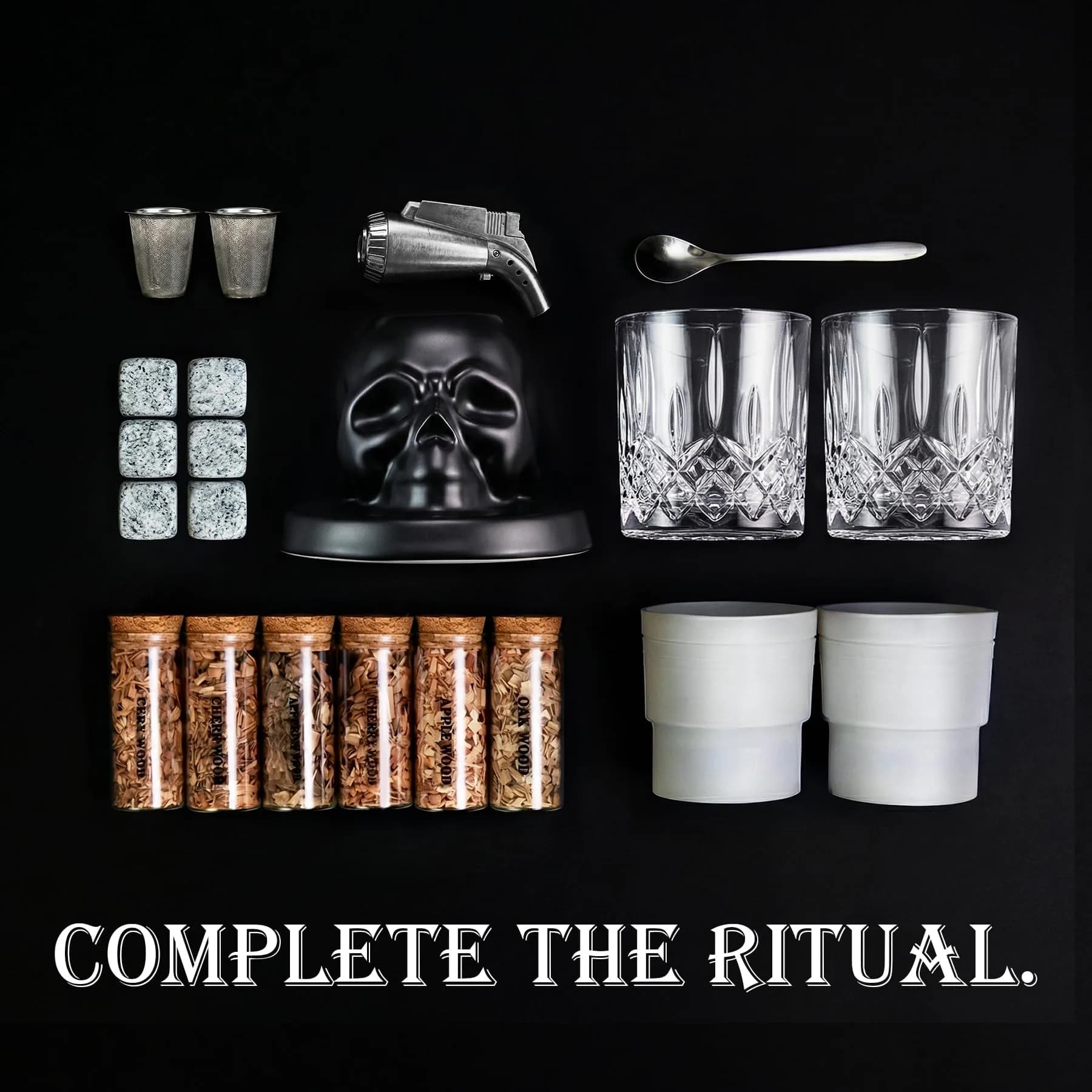 OAGA Skull Whiskey Smoker Kit with FQ-192 Torch & Bar Accessories | Ceramic Skull - view 6