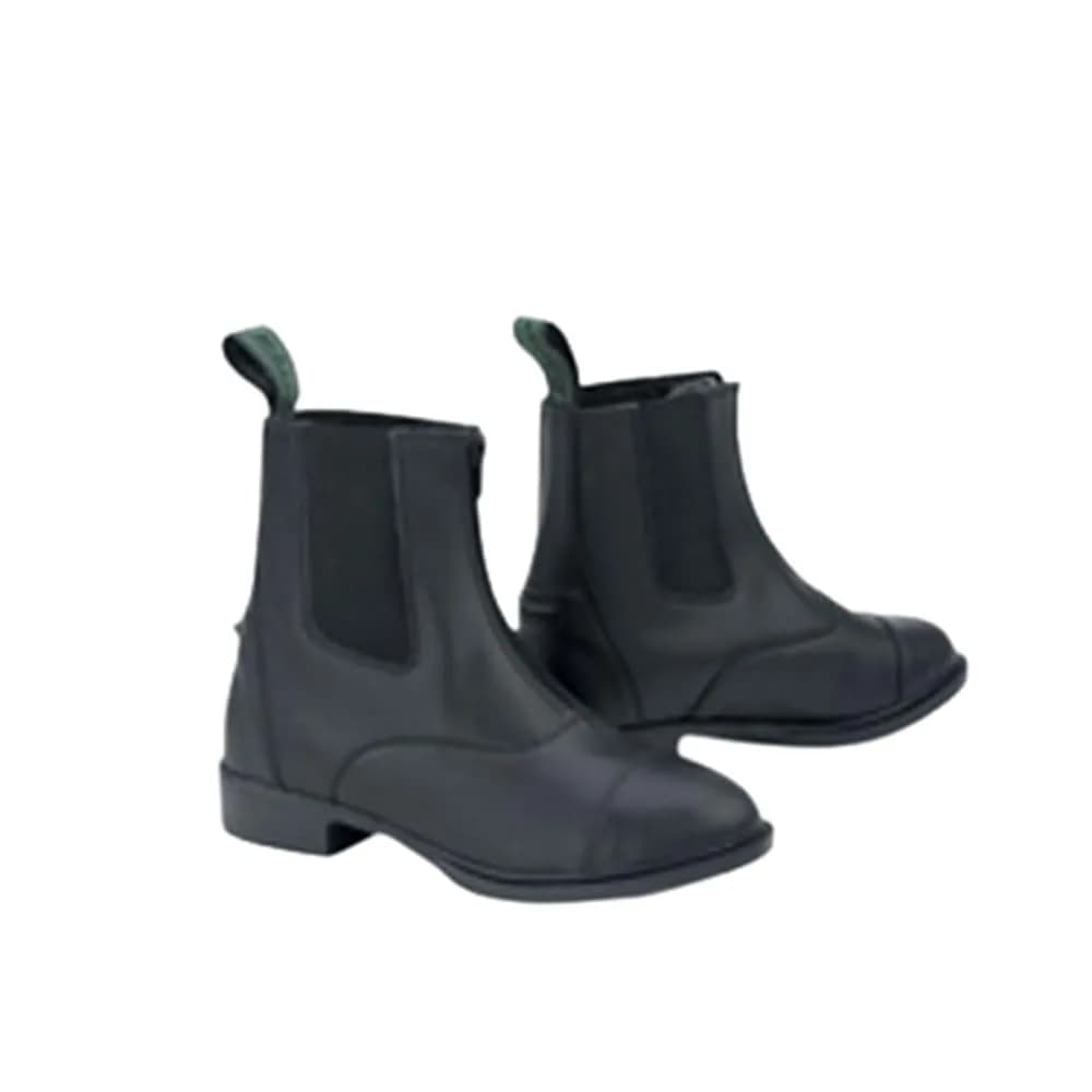 Lettia Ladies Zip Paddock Shoes- Black- 6 | Water Resistant Synthetic Boots