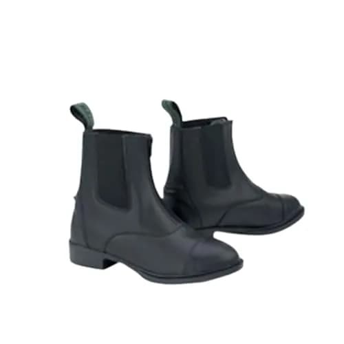Lettia Ladies Zip Paddock Shoes- Black- 6 | Water Resistant Synthetic Boots thumbnail 1
