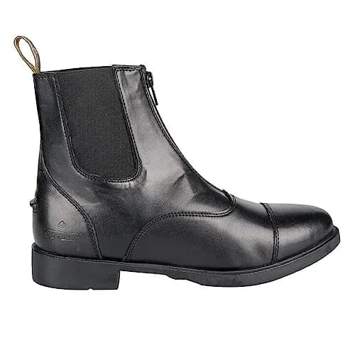 Lettia Ladies Zip Paddock Shoes- Black- 6 | Water Resistant Synthetic Boots thumbnail 3