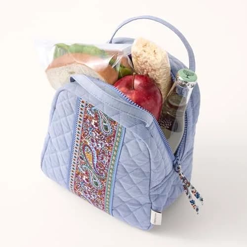 Vera Bradley Premium Cotton Lunch Bag, Chambray | Stylish, Insulated, Reusable for Work & School thumbnail 4