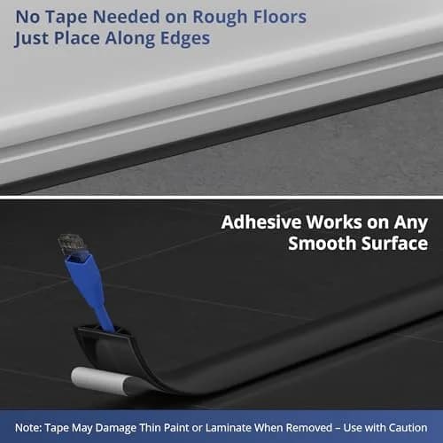 ZhiYo 5.6ft Floor Cord Cover Cable Cavity 1.6" W x 0.43" H Smoked Brown Wood | Conceals 1-2 Cables on Floor thumbnail 5
