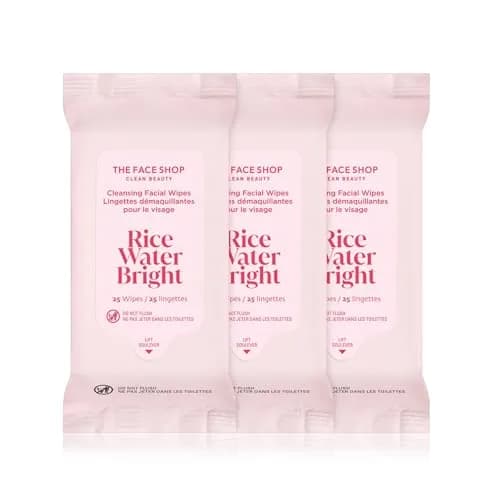 The Face Shop Rice Water Bright Cleansing Wipes 75 Count | Moisturizing, Gentle, Infused with Rice Extract thumbnail 1