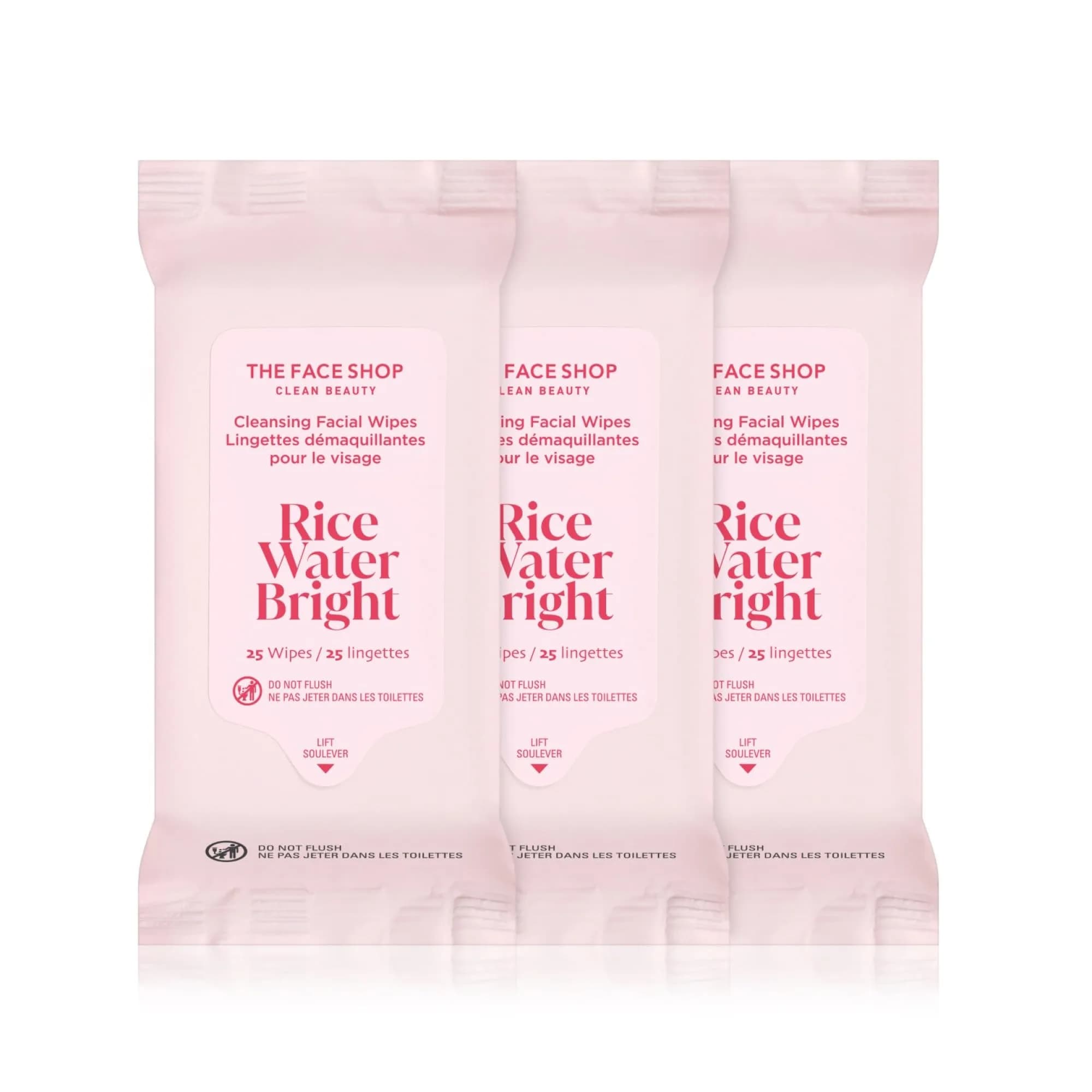 The Face Shop Rice Water Bright Cleansing Wipes 75 Count | Moisturizing, Gentle, Infused with Rice Extract - main product image