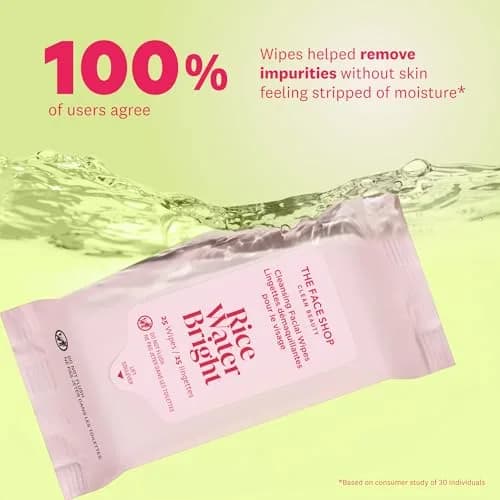 The Face Shop Rice Water Bright Cleansing Wipes 75 Count | Moisturizing, Gentle, Infused with Rice Extract thumbnail 4