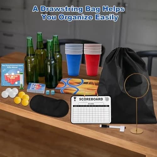 GOLDGE Beer Pong Table Mat 70.9 x 23.6 in | Waterproof, Reusable, Portable for Adults & Parties thumbnail 6