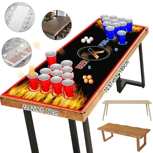 GOLDGE Beer Pong Table Mat 70.9 x 23.6 in | Waterproof, Reusable, Portable for Adults & Parties thumbnail 2