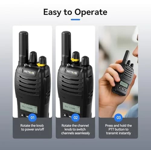 Retevis H777D Walkie Talkies with LCD Screen | Long Range, Rechargeable, 10 Pack thumbnail 6