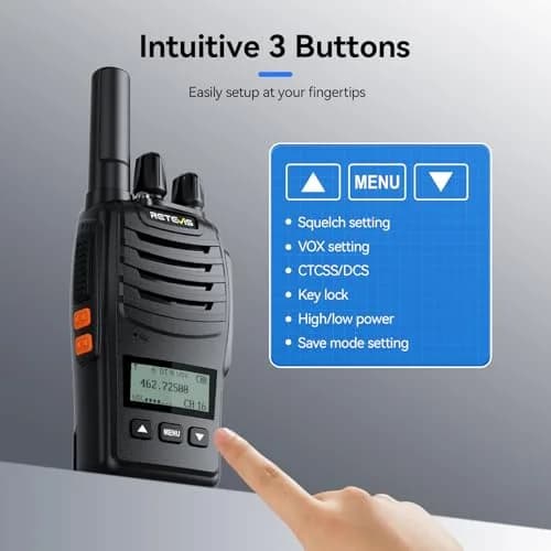 Retevis H777D Walkie Talkies with LCD Screen | Long Range, Rechargeable, 10 Pack thumbnail 3