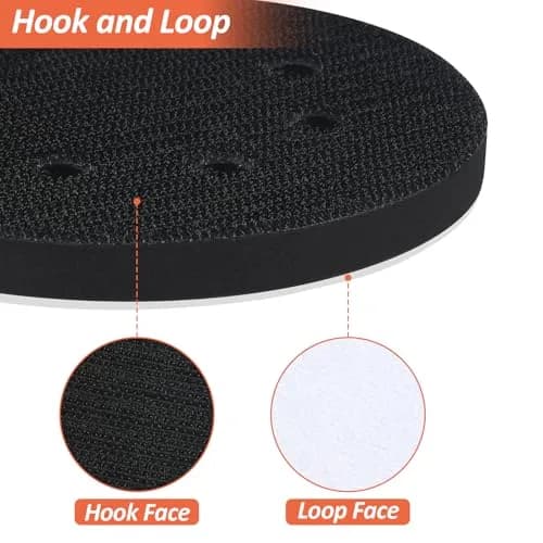Mkobon 5 Inch Foam Sanding Pads 4-Pack | 12.7 cm (5 Inch) 8-Hole Interface Pads for Orbital Sanders thumbnail 5
