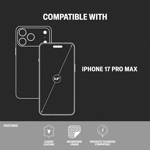 TORRO Leather Bumper Case for iPhone 18 Pro Max & 17 Pro Max | Premium Leather Slim MagSafe Compatible thumbnail 2