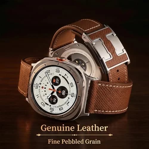 CrazyGrass Leather Band Compatible with Galaxy Watch Ultra 2/ Ultra Bands 47mm | Genuine Leather with Magnetic Clasp thumbnail 2