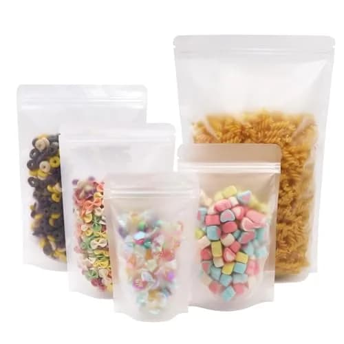 SumDirect 100Pcs 6x8.6 inches Matte Zipper Resealable Stand Up Snack Food Tea Packing Pouch Bag thumbnail 1