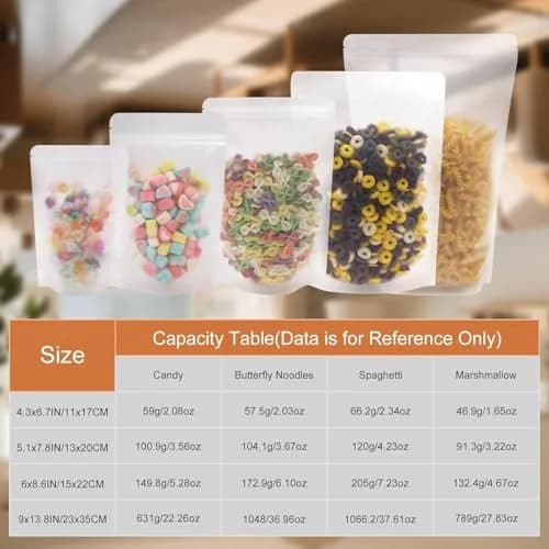 SumDirect 100Pcs 6x8.6 inches Matte Zipper Resealable Stand Up Snack Food Tea Packing Pouch Bag thumbnail 4