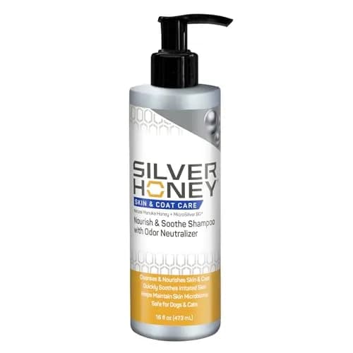 Silver Honey Skin & Coat Care Nourish & Soothe Shampoo 16 fl oz | Gentle, pH-Balanced, Odor Neutralizer for Dogs & Cats thumbnail 1