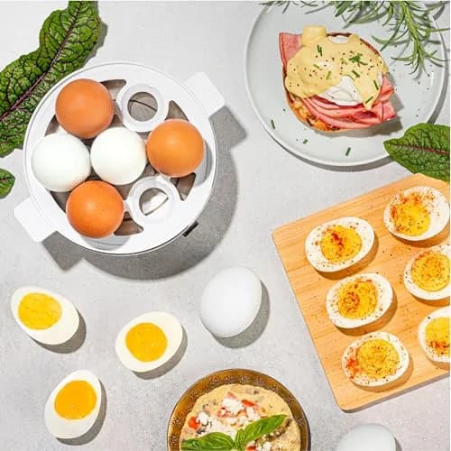 AROMA Overly Easy Egg Cooker, Steamer & Poacher | XL Capacity Fits 7 Eggs, Blue thumbnail 6