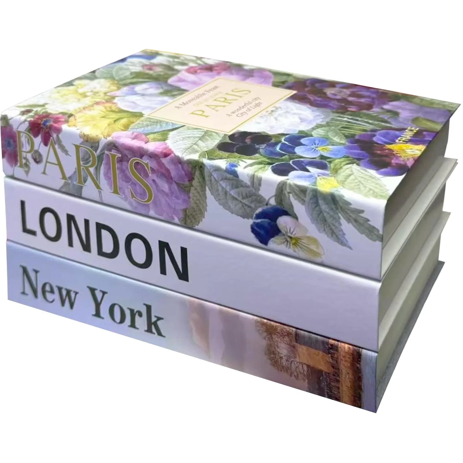 chaojiniubee Decorative Faux Book Set for Room Décor, Coffee Table Décor, Bookshelf, Living Room TV Stand, White (3 Pcs, 28.6cm L x 39.8cm H x 2cm W) — White