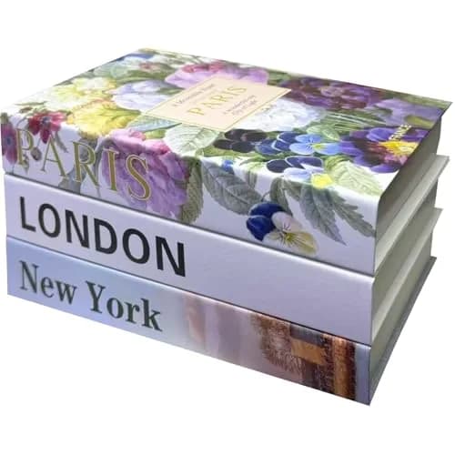 chaojiniubee Decorative Faux Book Set for Room Décor, Coffee Table Décor, Bookshelf, Living Room TV Stand, White (3 Pcs, 28.6cm L x 39.8cm H x 2cm W) thumbnail 1