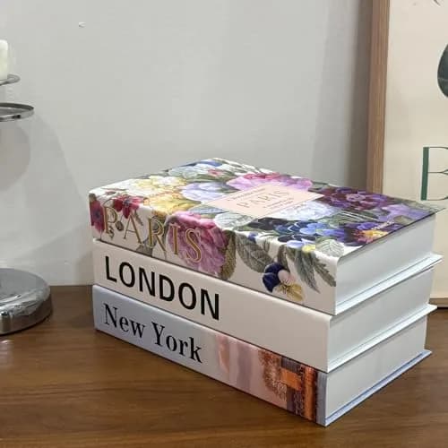 chaojiniubee Decorative Faux Book Set for Room Décor, Coffee Table Décor, Bookshelf, Living Room TV Stand, White (3 Pcs, 28.6cm L x 39.8cm H x 2cm W) thumbnail 5