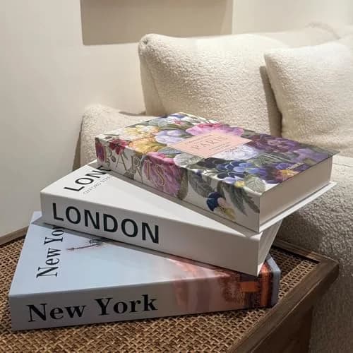 chaojiniubee Decorative Faux Book Set for Room Décor, Coffee Table Décor, Bookshelf, Living Room TV Stand, White (3 Pcs, 28.6cm L x 39.8cm H x 2cm W) thumbnail 7