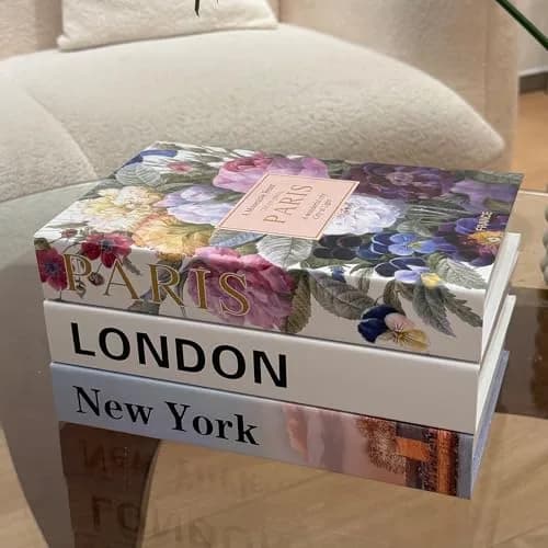 chaojiniubee Decorative Faux Book Set for Room Décor, Coffee Table Décor, Bookshelf, Living Room TV Stand, White (3 Pcs, 28.6cm L x 39.8cm H x 2cm W) thumbnail 8