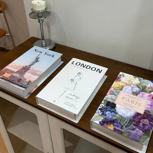 chaojiniubee Decorative Faux Book Set for Room Décor, Coffee Table Décor, Bookshelf, Living Room TV Stand, White (3 Pcs, 28.6cm L x 39.8cm H x 2cm W) thumbnail 2