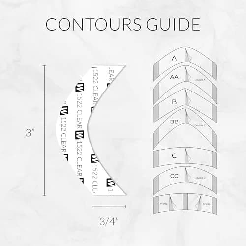 Walker Tape 1522 Clear A Contour 1000 Pieces for Wig Installs, Lace Systems, Toupee Applications, Hair Tape Prep and Adhesive Strips Use Offering Hypoallergenic Comfort thumbnail 3
