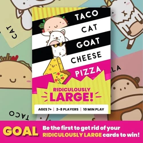 Taco Cat Goat Cheese Pizza Ridiculously Large Edition Card Game | Oversized 8.5" x 6" Cards | 2-8 Players thumbnail 3