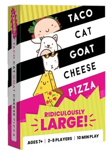 Taco Cat Goat Cheese Pizza Ridiculously Large Edition Card Game | Oversized 8.5" x 6" Cards | 2-8 Players - main product image