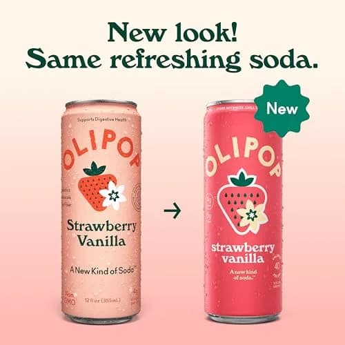 OLIPOP Strawberry Vanilla Prebiotic Soda 12 Fl Oz | Gut-Friendly, Delicious & Refreshing thumbnail 2