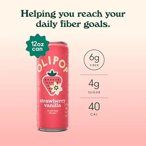 OLIPOP Strawberry Vanilla Prebiotic Soda 12 Fl Oz | Gut-Friendly, Delicious & Refreshing thumbnail 3