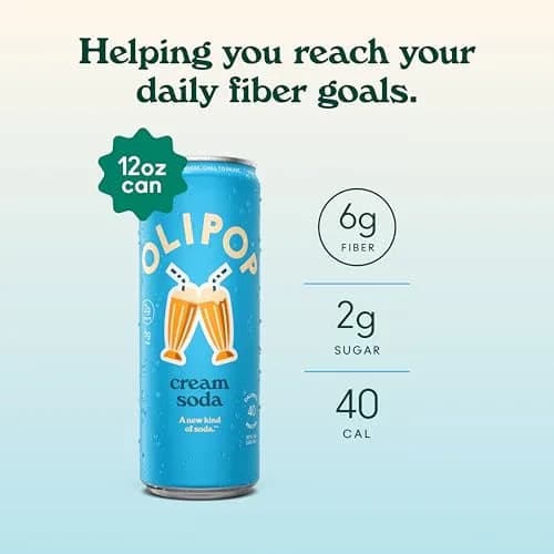 OLIPOP Cream Soda 12 Fl Oz | Prebiotic Fiber & Natural Vanilla Flavor (70-120 chars) thumbnail 3