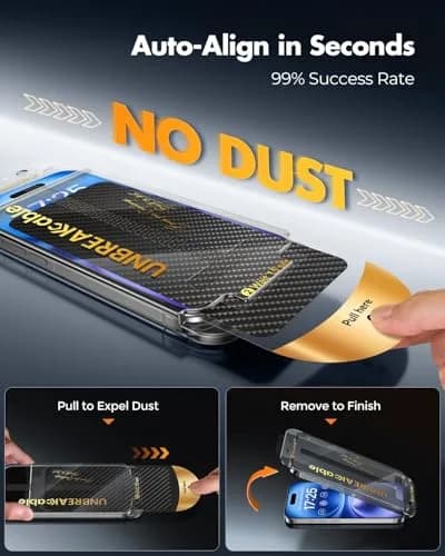 UNBREAKcable for iPhone 16 Screen Protector 6.1 inch | Military-Grade Impact Resistance thumbnail 4
