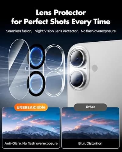 UNBREAKcable for iPhone 16 Screen Protector 6.1 inch | Military-Grade Impact Resistance thumbnail 5