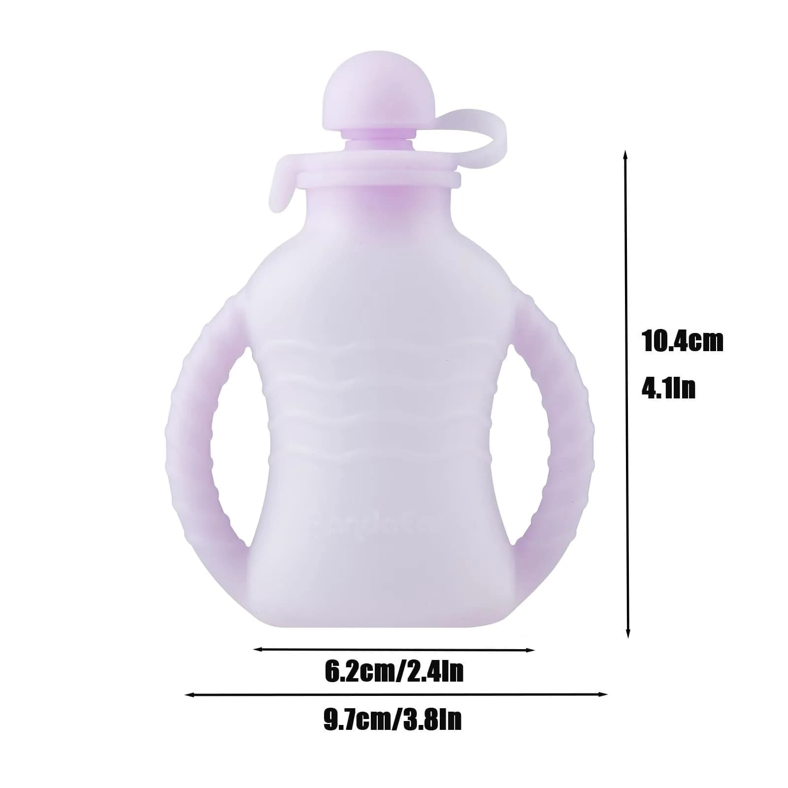 PandaEar 3 Pack Reusable Silicone Baby Food Pouches with 3 Puree Feeder Spoons & Funnel | 4oz Toddler Food Storage Pouch with Handle | BPA-Free Baby Squeeze Pouches - view 5