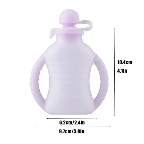 PandaEar 3 Pack Reusable Silicone Baby Food Pouches with 3 Puree Feeder Spoons & Funnel | 4oz Toddler Food Storage Pouch with Handle | BPA-Free Baby Squeeze Pouches thumbnail 5