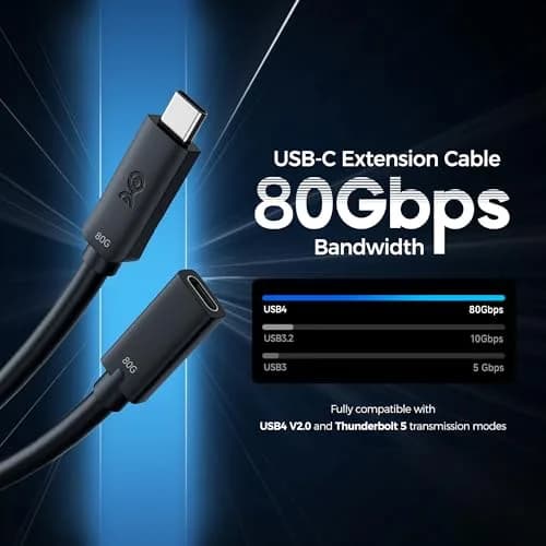 Cable Matters 80Gbps USB4 Extension Cable, 0.5m (1.6ft) | Thunderbolt 5 Compatible thumbnail 2