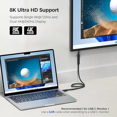 Cable Matters 80Gbps USB4 Extension Cable, 0.5m (1.6ft) | Thunderbolt 5 Compatible thumbnail 3